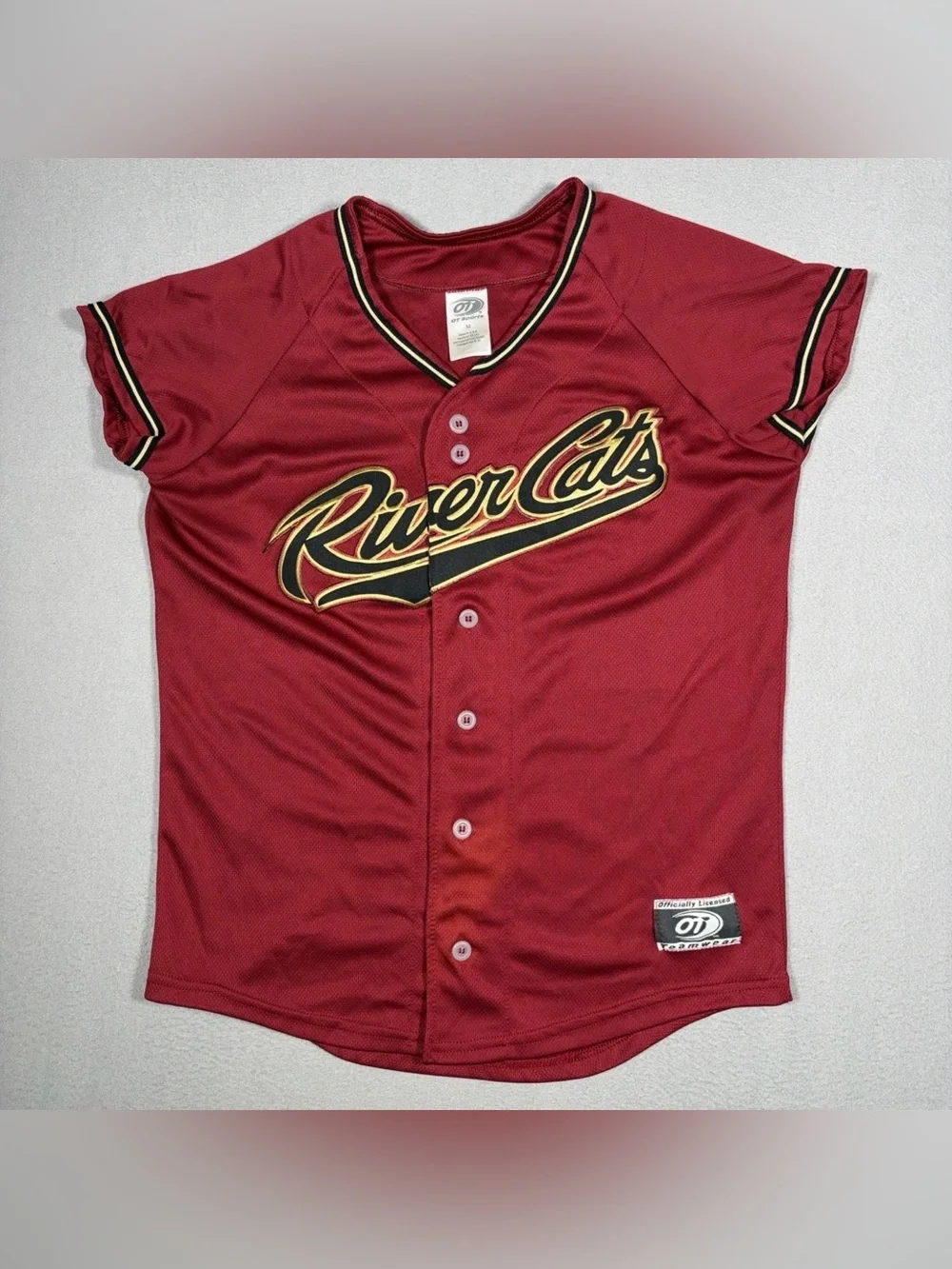Sacramento Rivercats Minor League Jersey Women Medium Burgundy OT Made In USA